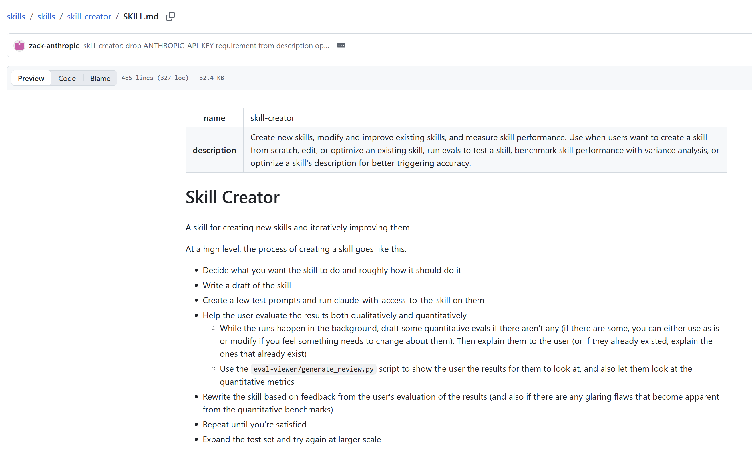 skill-creator 生成 Skill 文件结构
